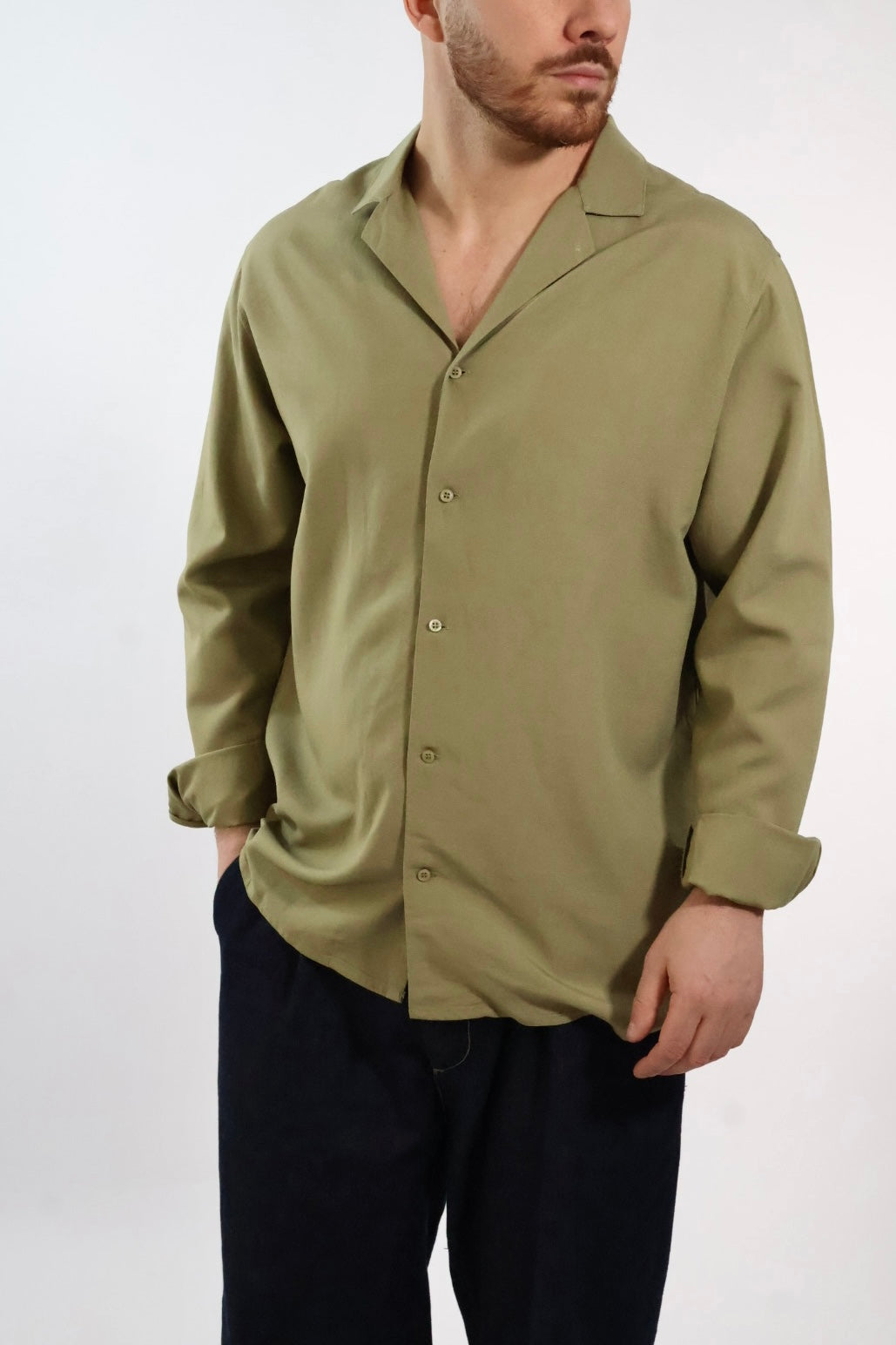 Camicia viscosa/lino 223 BERNA