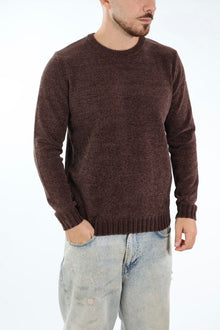 Maglione 363 girocollo ciniglia moro LANDEK