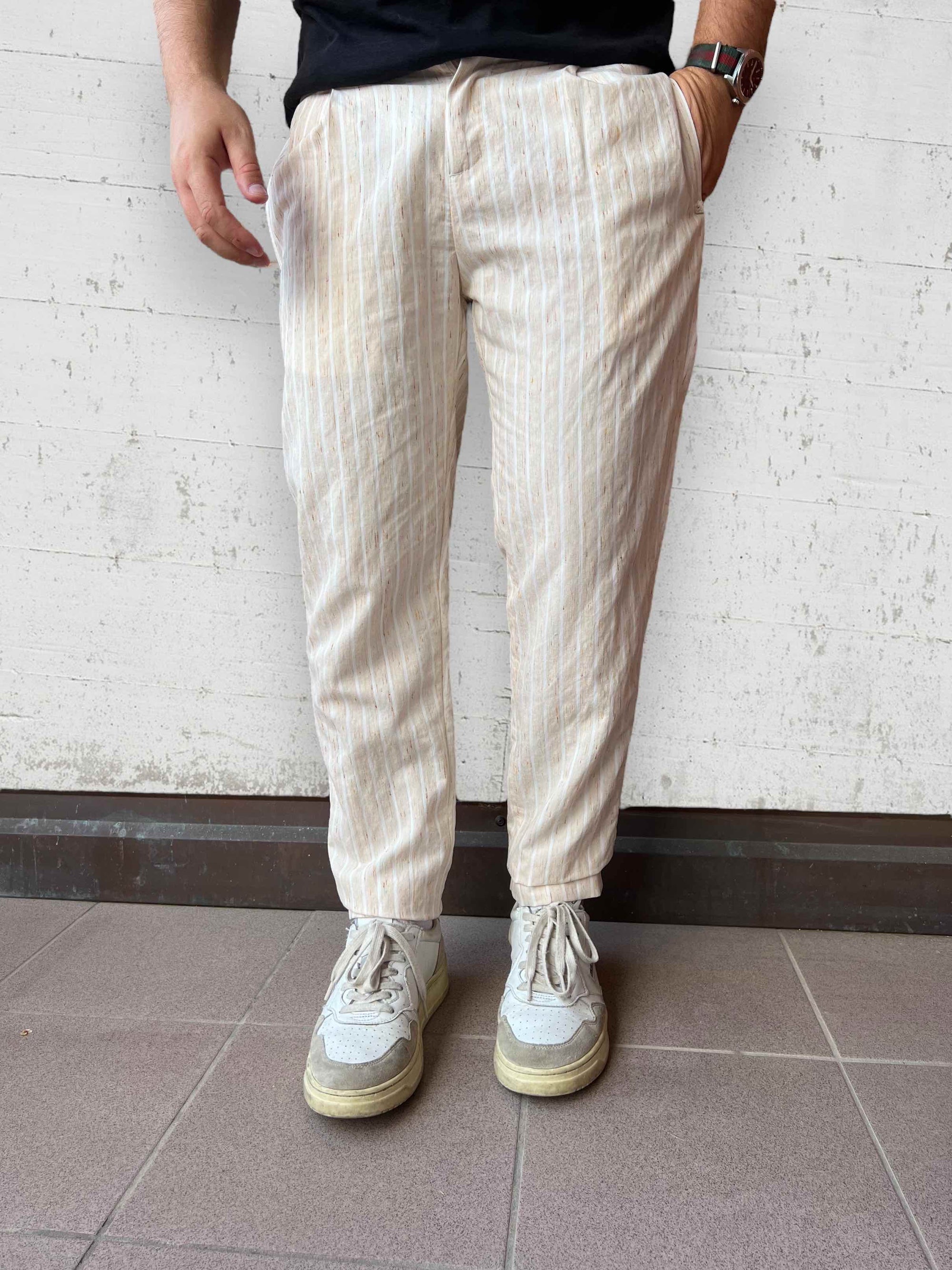 Pantalone righe lavorato BERNA