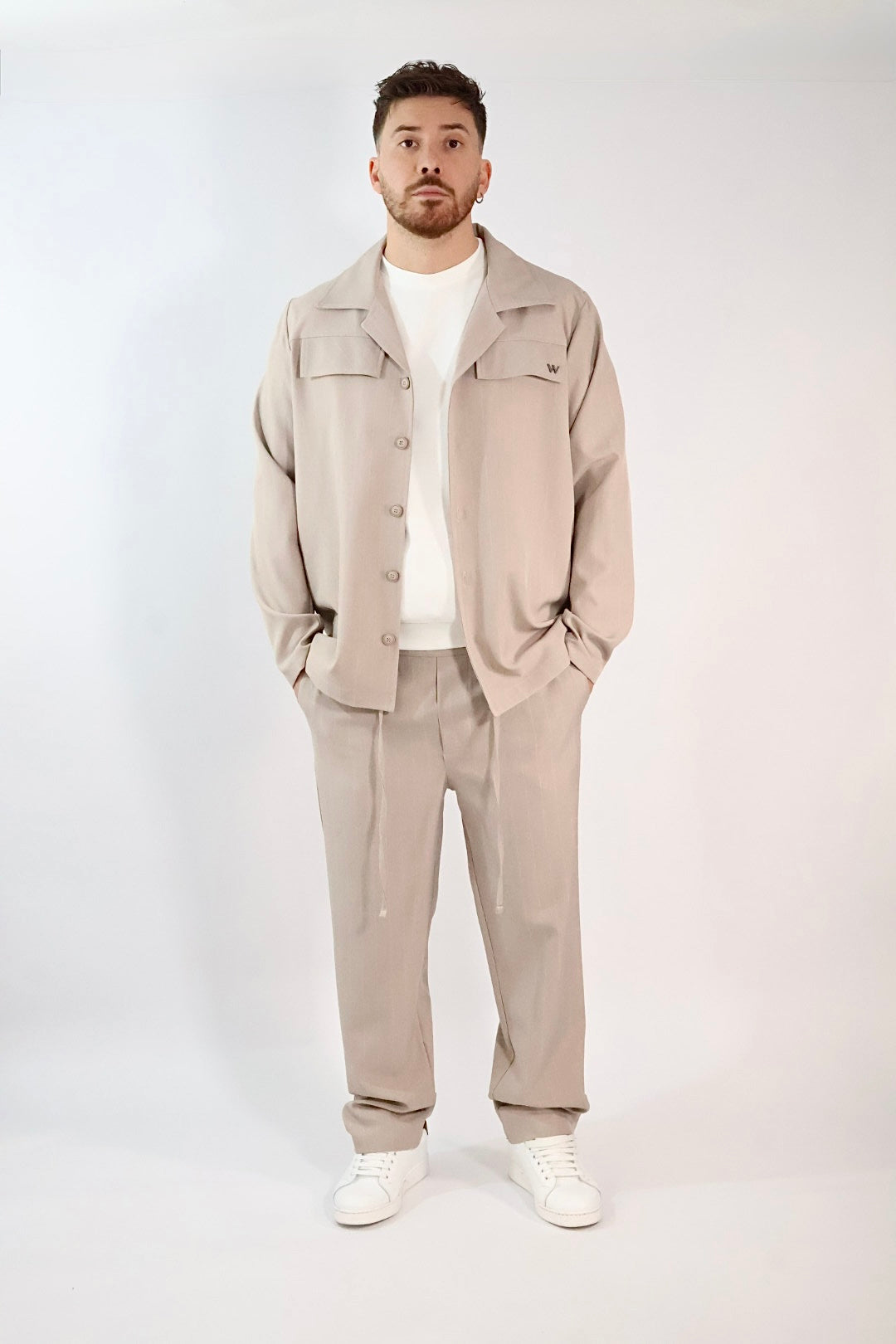 Giacca gessato leggero pins JL61