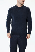Maglioncino 049 blu navy girocollo ciniglia BERNA