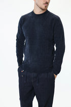 Maglioncino 049 blu navy girocollo ciniglia BERNA