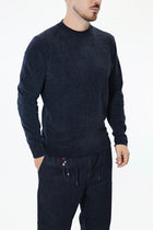 Maglioncino 049 blu navy girocollo ciniglia BERNA