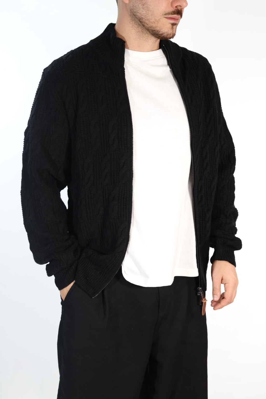 Cardigan 613 intreccio full zip  GIANNI LUPO