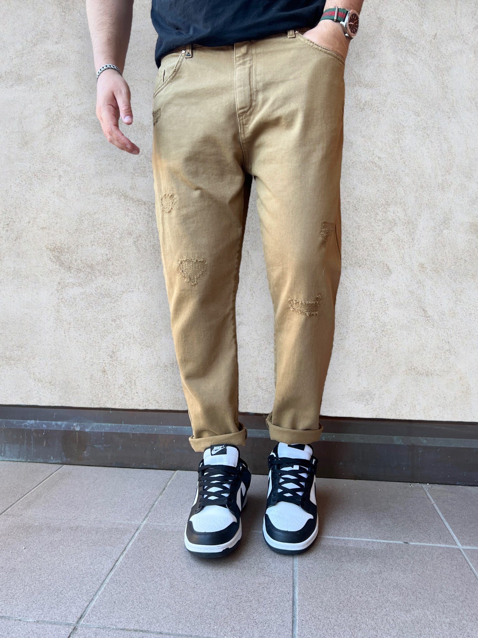 Jeans carrot strappi BERNA