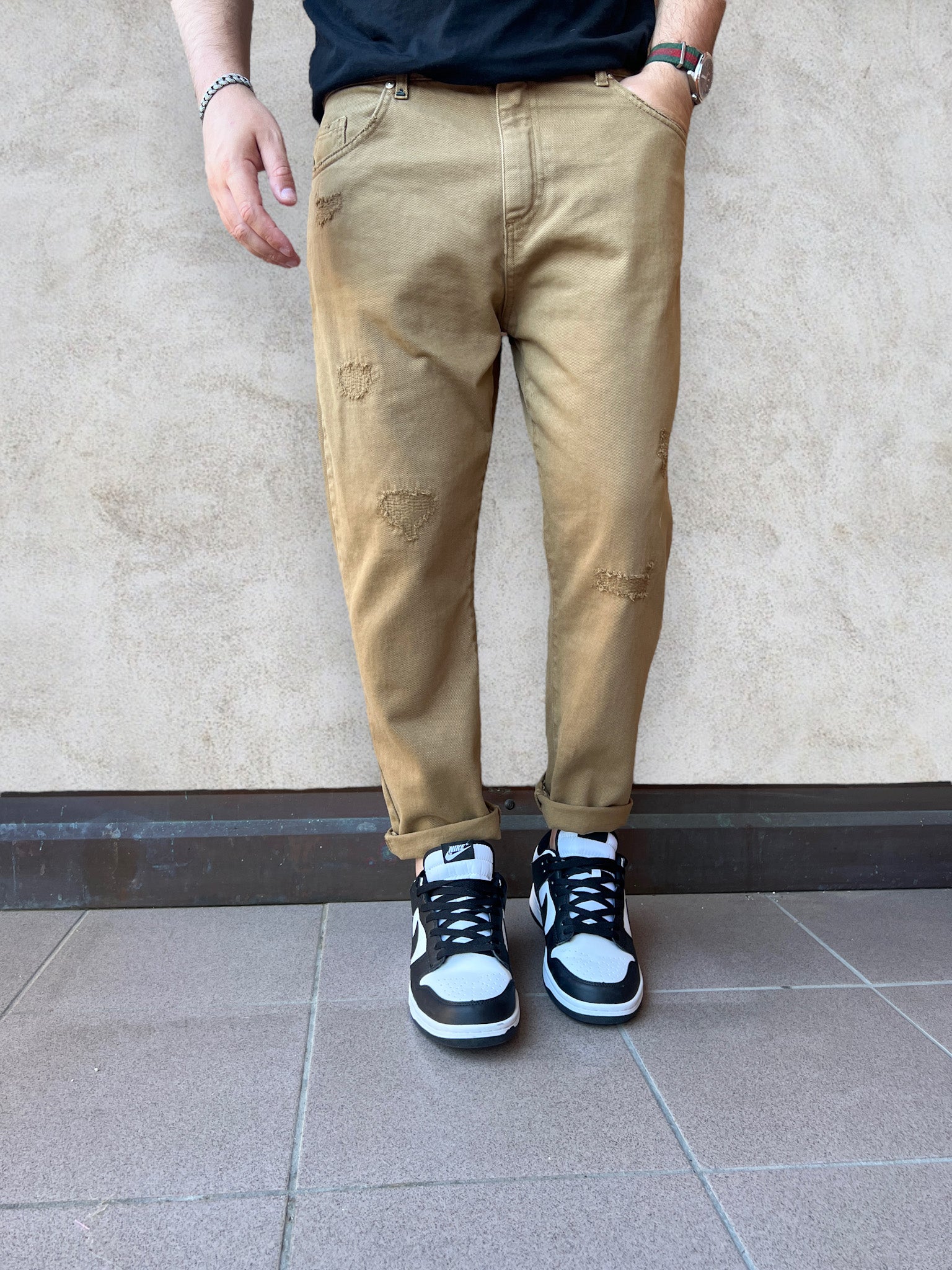 Jeans carrot strappi BERNA