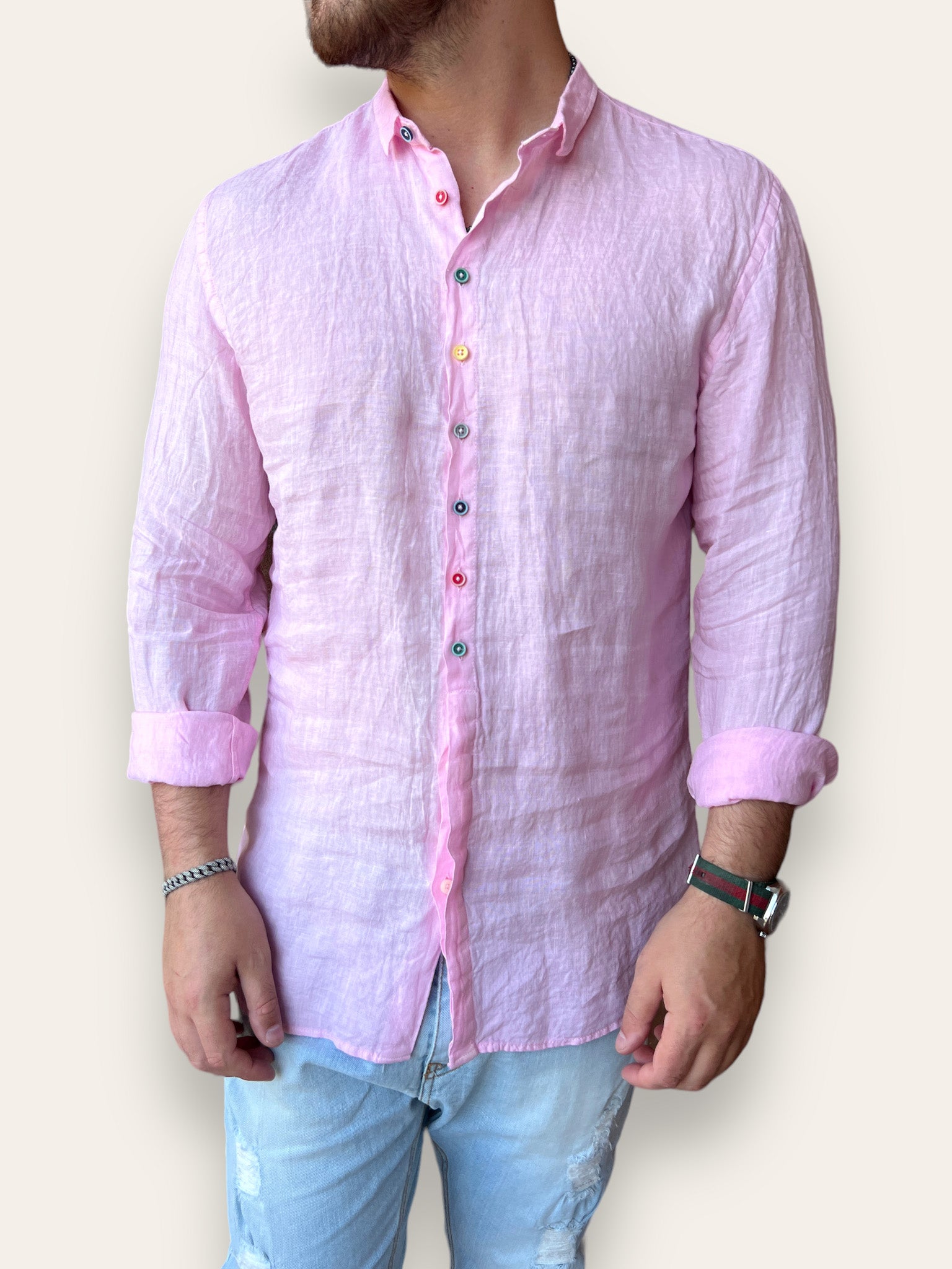 Camicia collo lino BL11