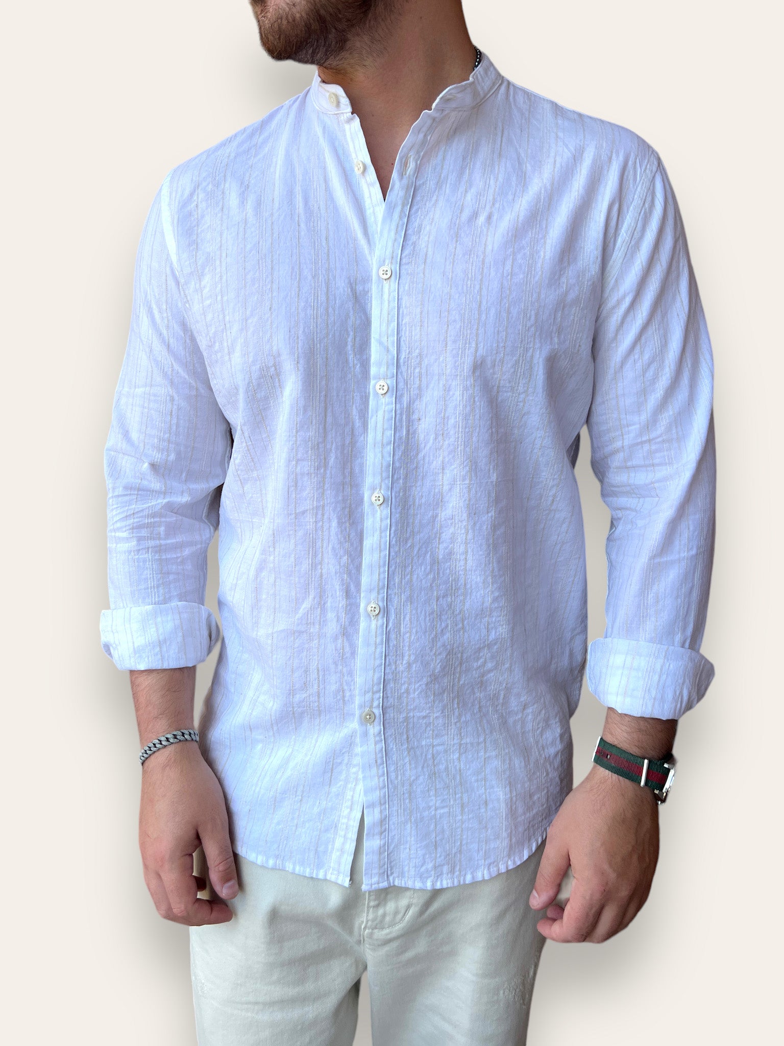 Camicia lino righe BL11