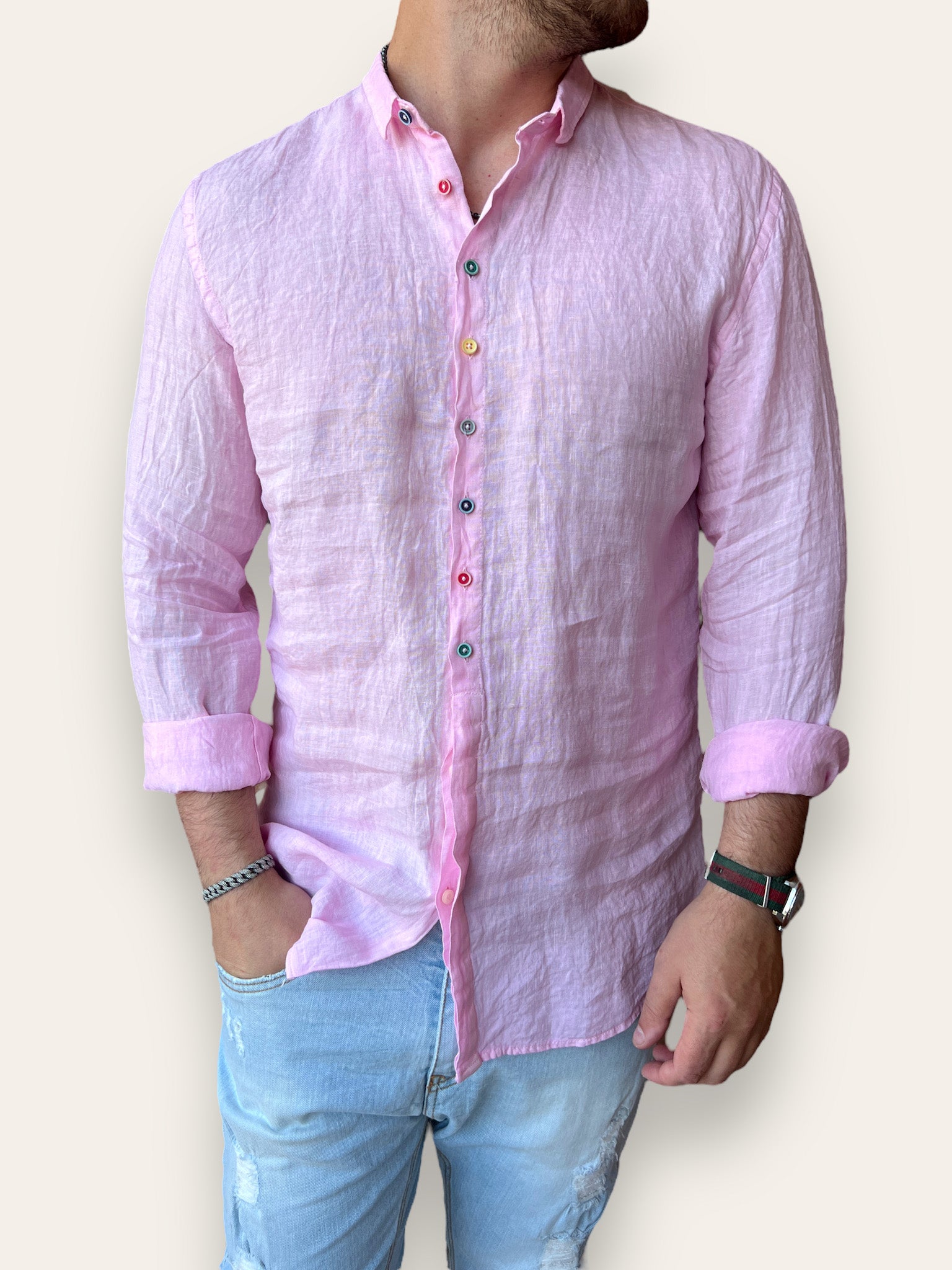 Camicia collo lino BL11