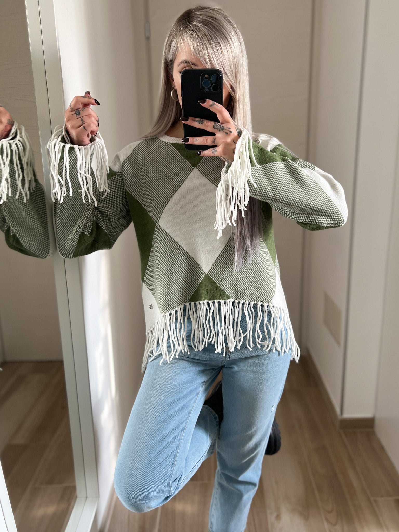 Maglione frange FRESH FLOWER